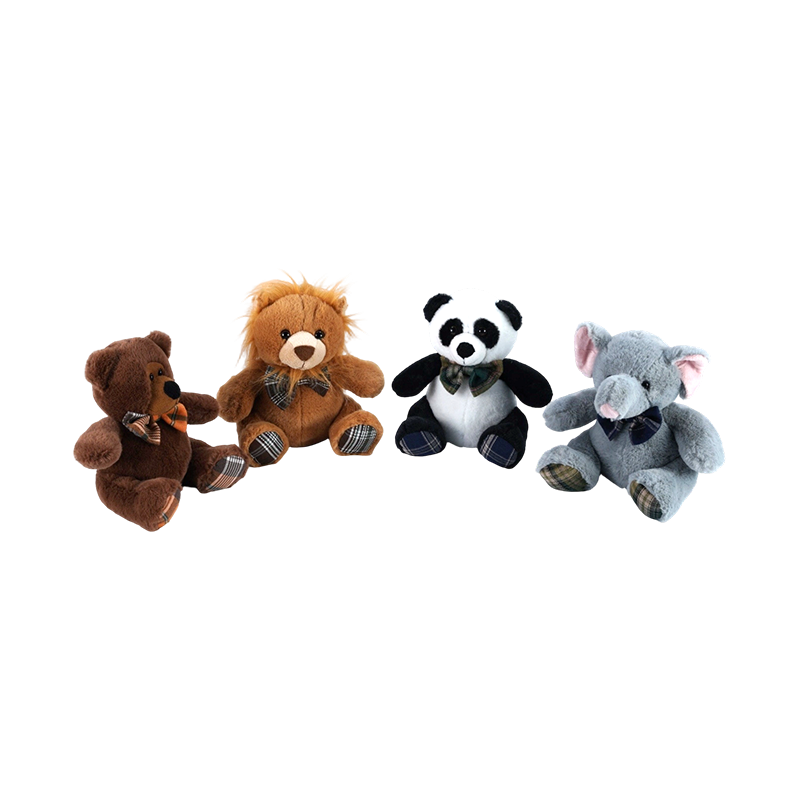 STA01314-3 Forest Kingdom Series Plush Toys (4 Standard Styles) – Elephant, Lion, Panda, Brown Bear