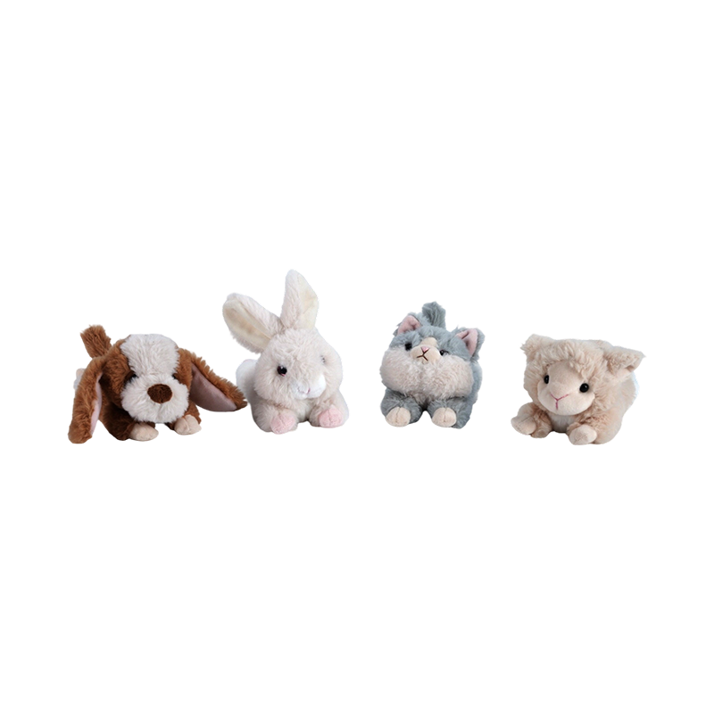 STA02030 Lying-Pose Soft Animal Series Plush Toys – Dog, Cat, Sheep, Rabbit