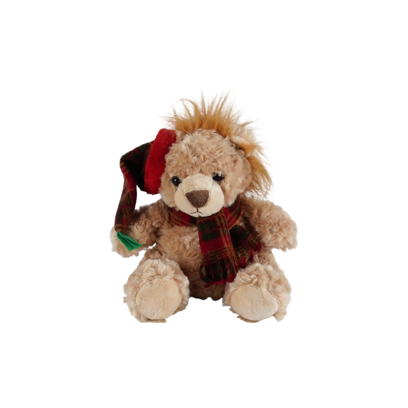 STA01314 Christmas Forest Animal Plush Toy Collection — Lion / Elephant / Panda / Brown Bear