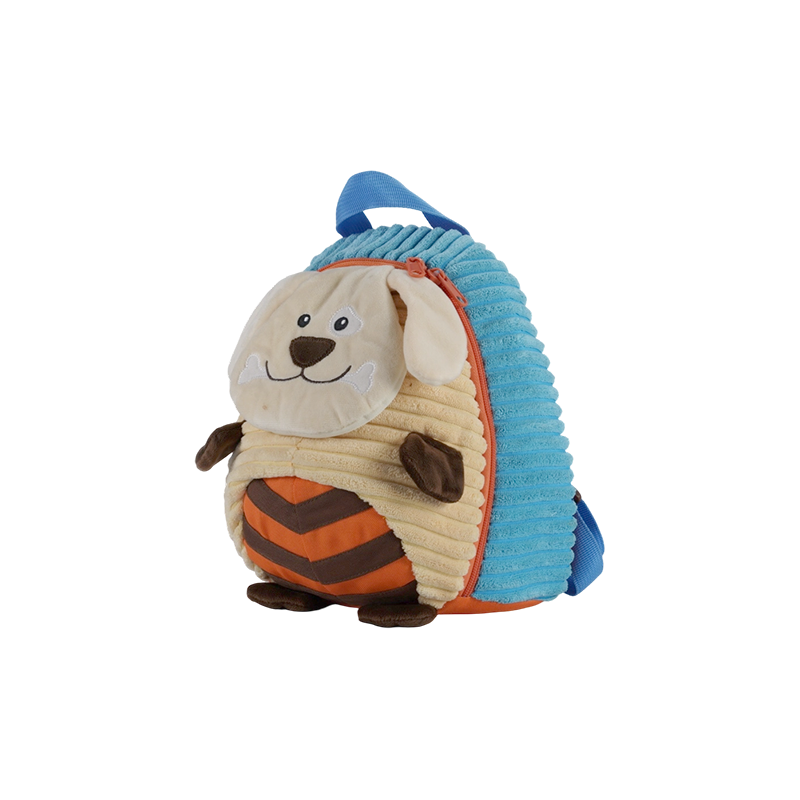 Fine-wale Corduroy Puppy-Shaped Kid Backpack for Boys