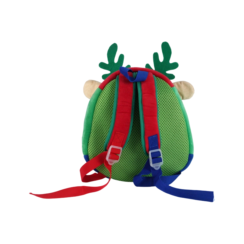 Christmas Snowman Print Kids Plush Fabric Backpack