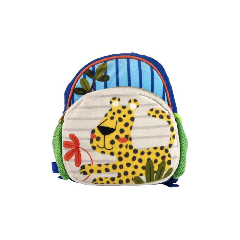 Leopard pattern Plush Fabric Kids Backpack (Super Soft)