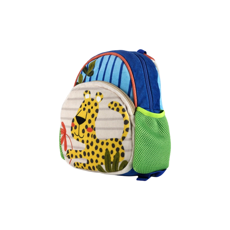 Leopard pattern Plush Fabric Kids Backpack (Super Soft)