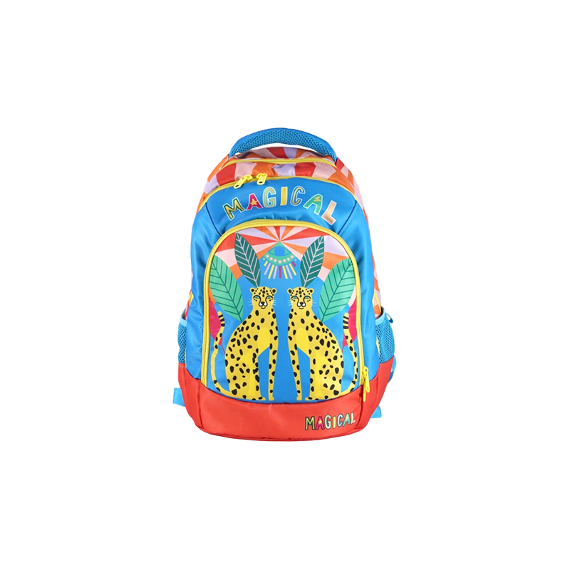Oxford Fabric Leopard Print Ergonomic Kids Backpack