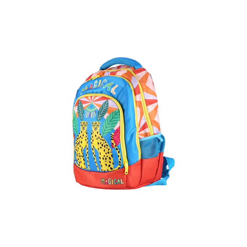 Oxford Fabric Leopard Print Ergonomic Kids Backpack