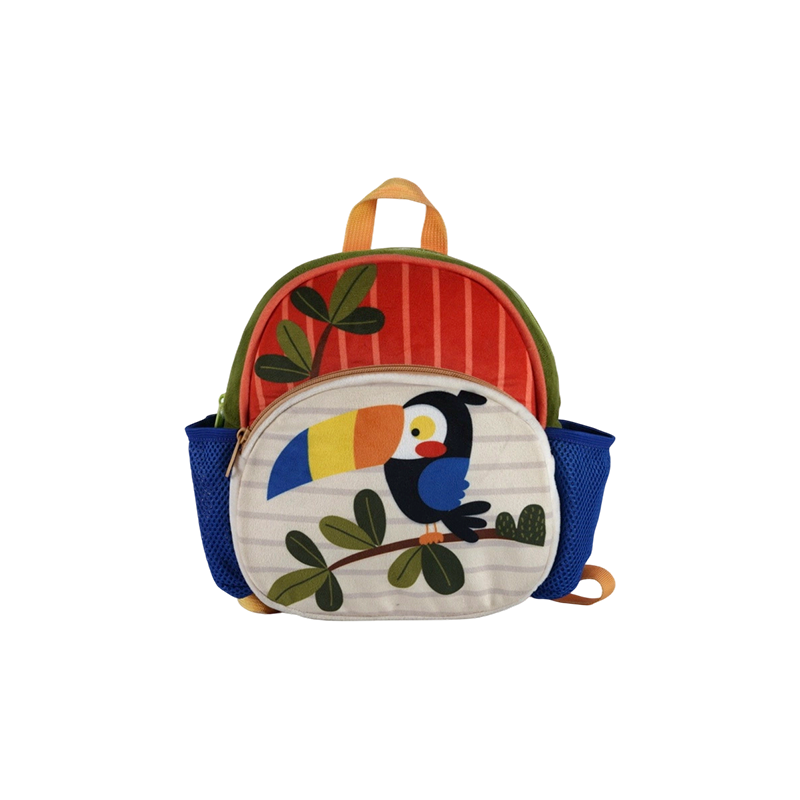 Bird pattern Plush Fabric Kids Backpack (Super Soft)