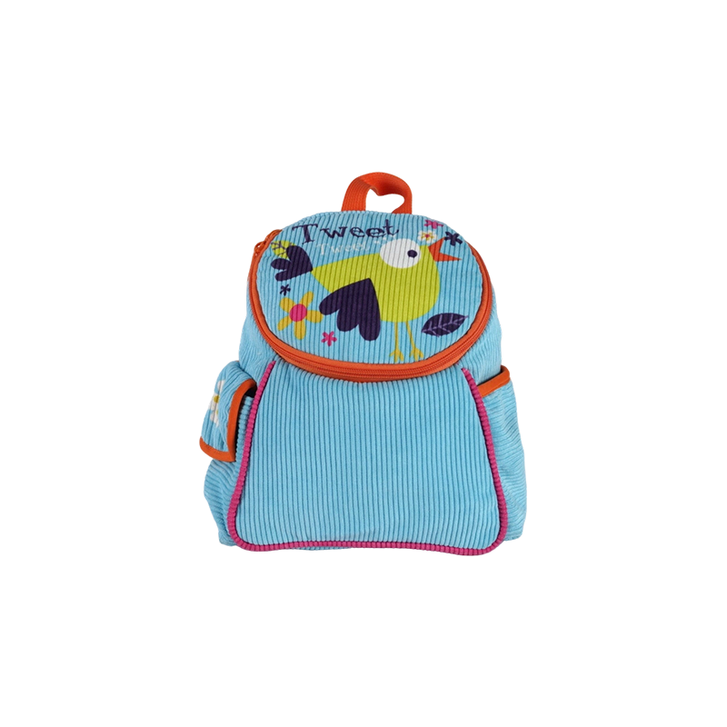 Corduroy Little Bird Print Kids Backpack