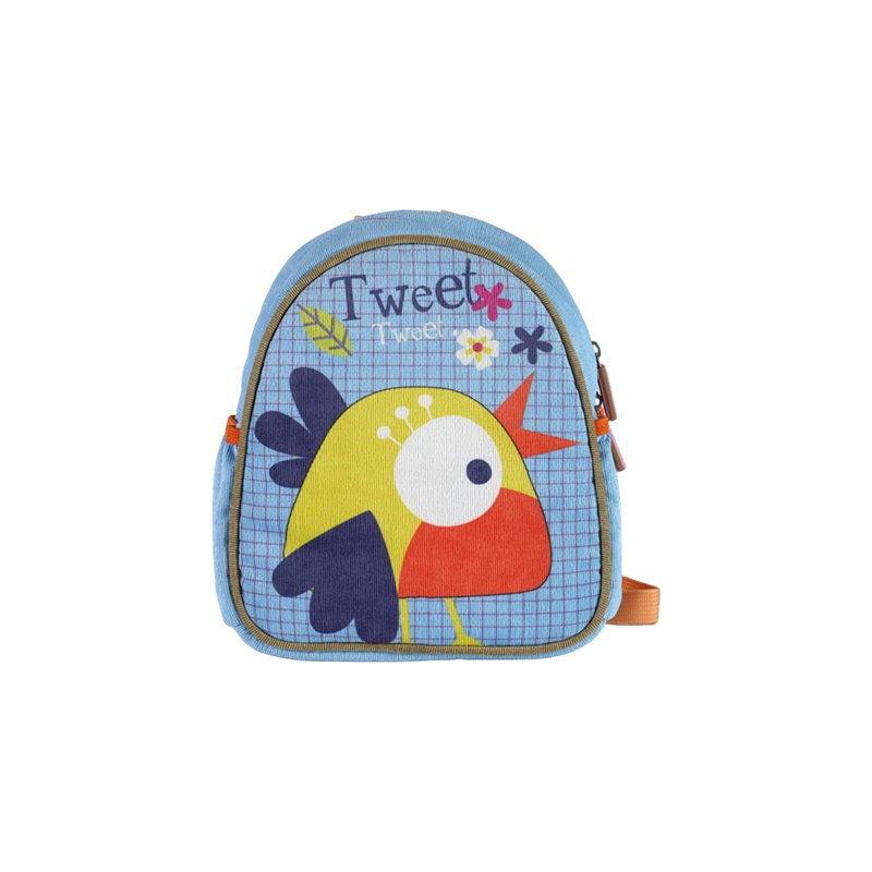 Floral & Bird Print Kids Backpack (Corduroy)