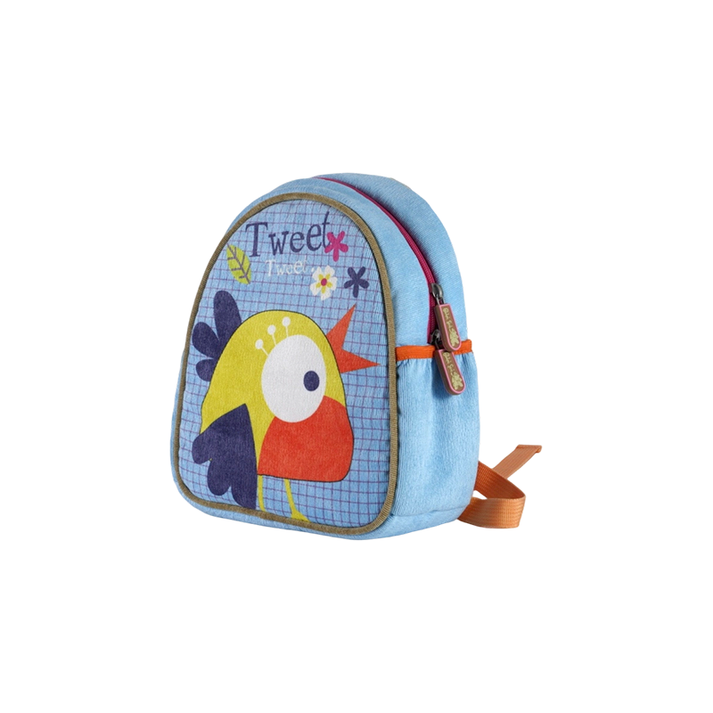 Floral & Bird Print Kids Backpack (Corduroy)