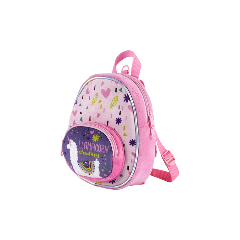 Alpaca Print Kids Plush Fabric Backpack